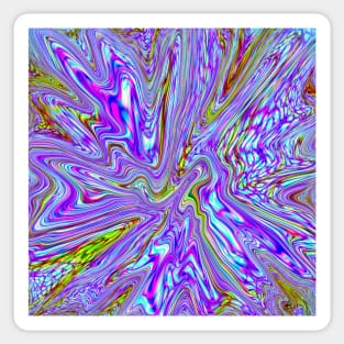 Multicolored Fluid Paint Pour Psychedelic Pattern Sticker